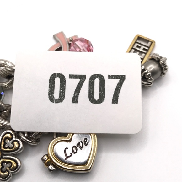 Brighton Charm Bracelet Love Heals Chunky Heart Trust Crystals Boho 8.5" - Picture 15 of 15